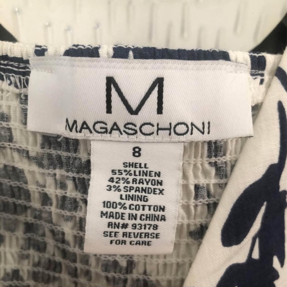 Magaschoni Navy and White Floral Dress - Picture 2 of 2